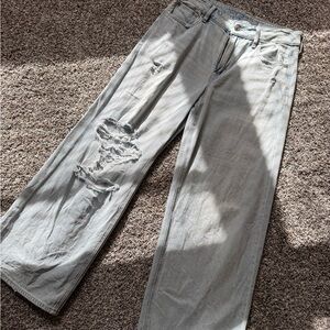 American Eagle Outfitters Light Wash Wide Leg Jeans